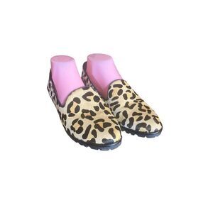 Me Too Cairo Leopard Print Pony Hair Slip On Flat Loafer Women’s Sz 8.5
